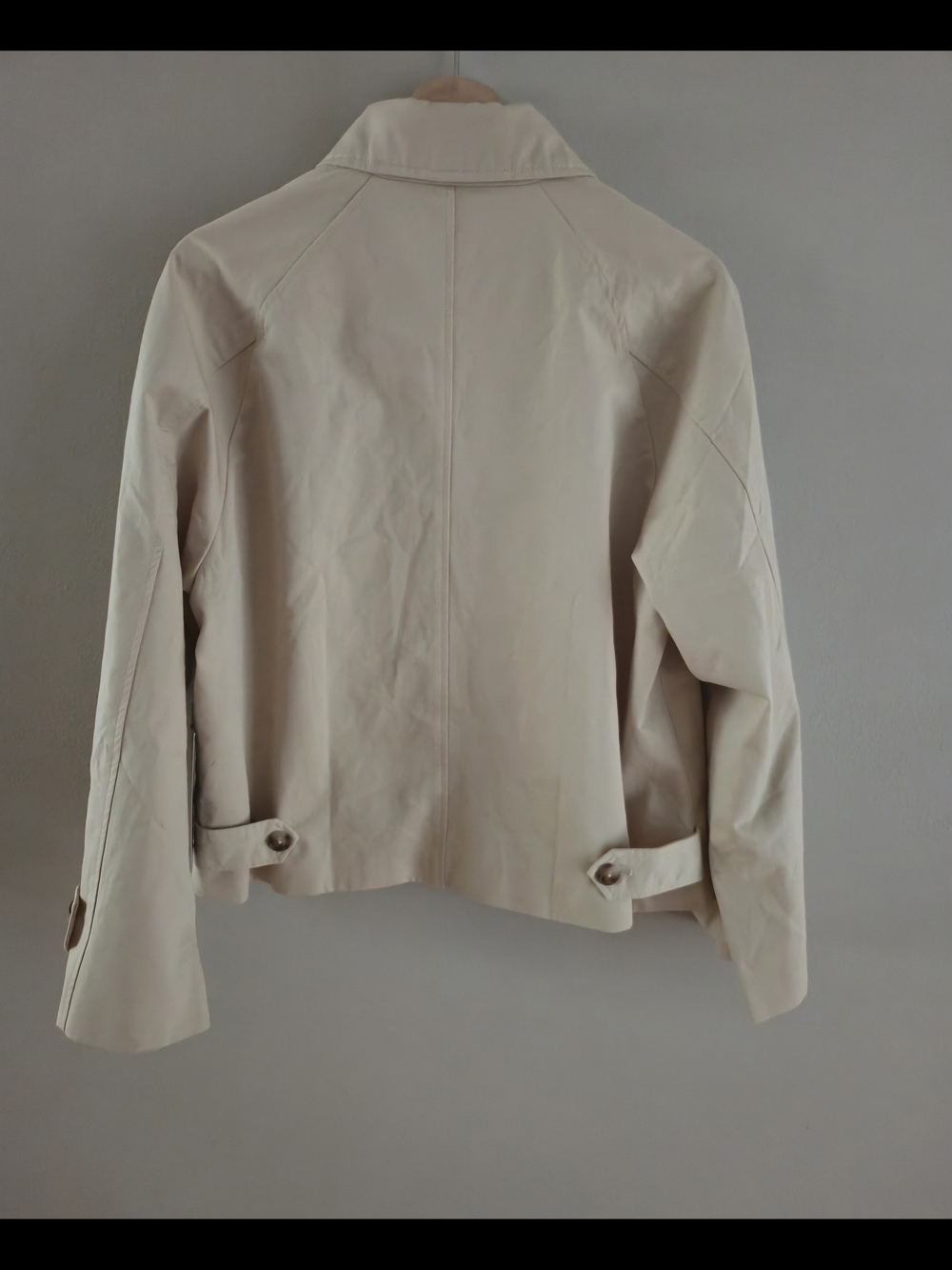 Tuckernuck Drew Short Trench Coat Size Small Tan Boxy Cropped Lined Preppy - Picture 8 of 14